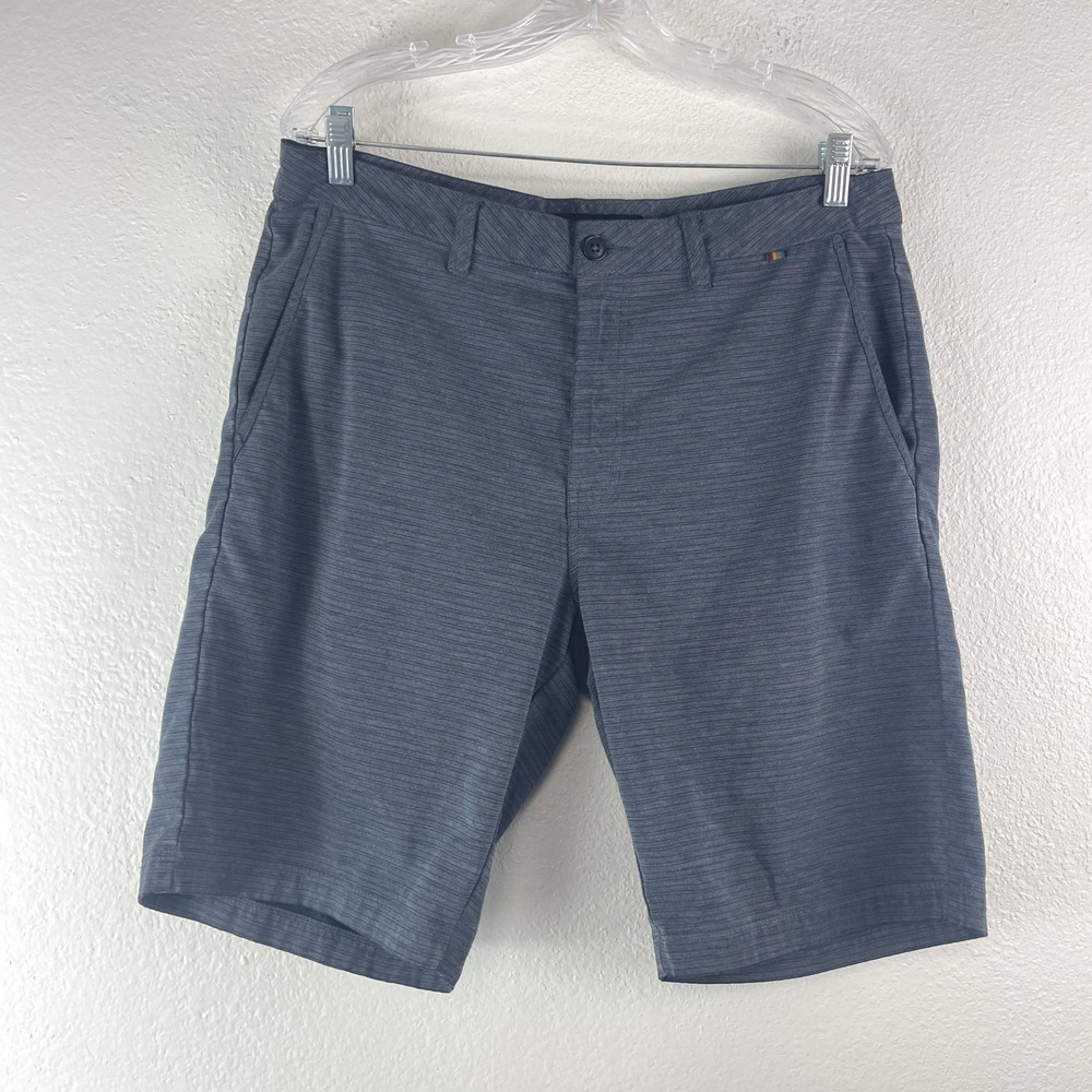 Travis Mathew Shorts Mens 34 Grey Stretch Micro Stripe Golf Performance Summer